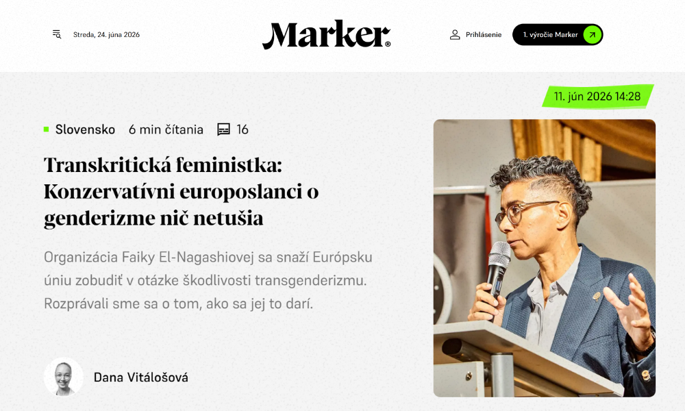 Marker [Slovakian]: Transcritical feminist: Conservative MEPs have no idea about genderism